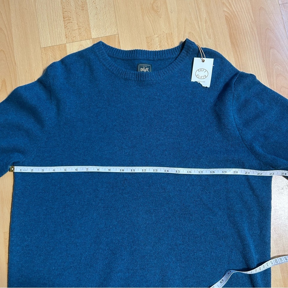 Soft Cloth NWT Blue merino Wool Crewneck Sweater‎ Large - Picture 5 of 6